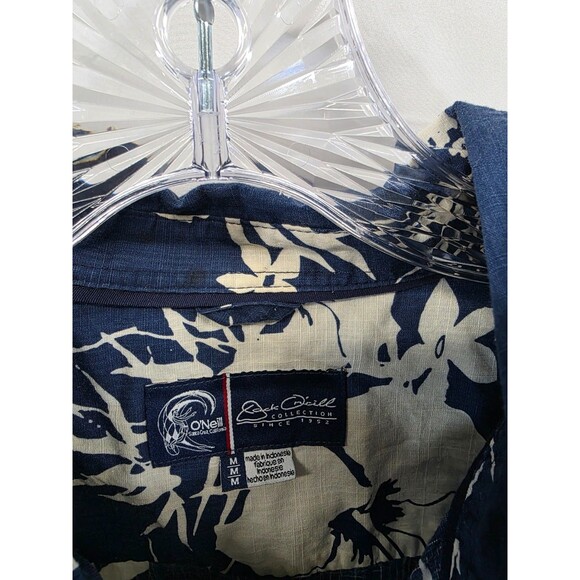Mens O'Neill Button Up Blue Multi Floral Hawaiian Collar Shirt SZ M - Picture 5 of 10